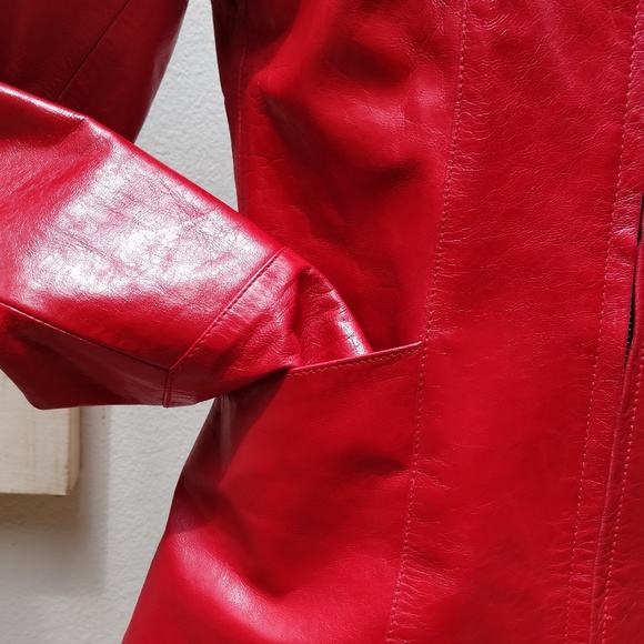 Vintage B*Lucid red leather jacket NWOT - Picture 3 of 12